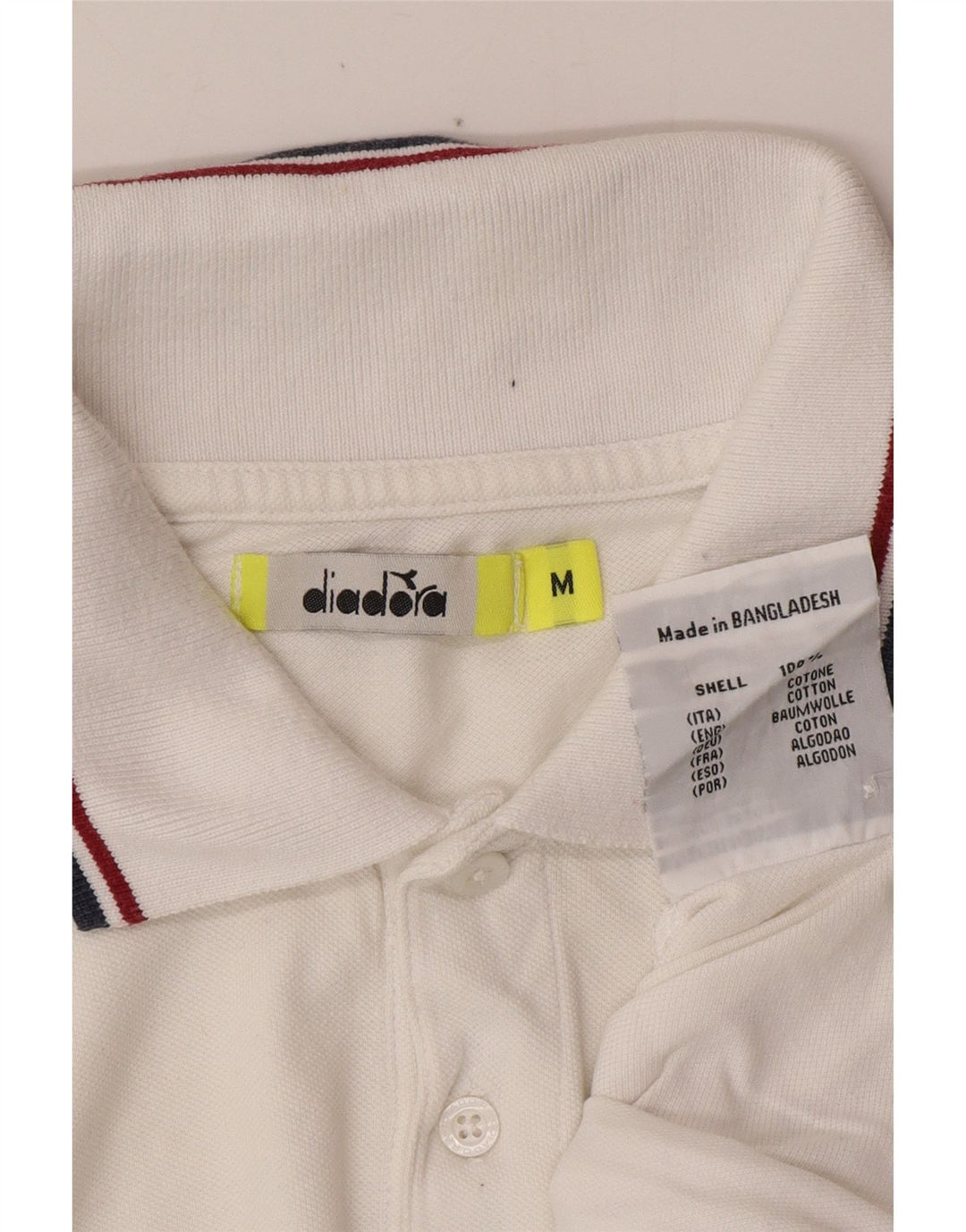 DIADORA Tricou Polo Barbati Bumbac Alb Mediu