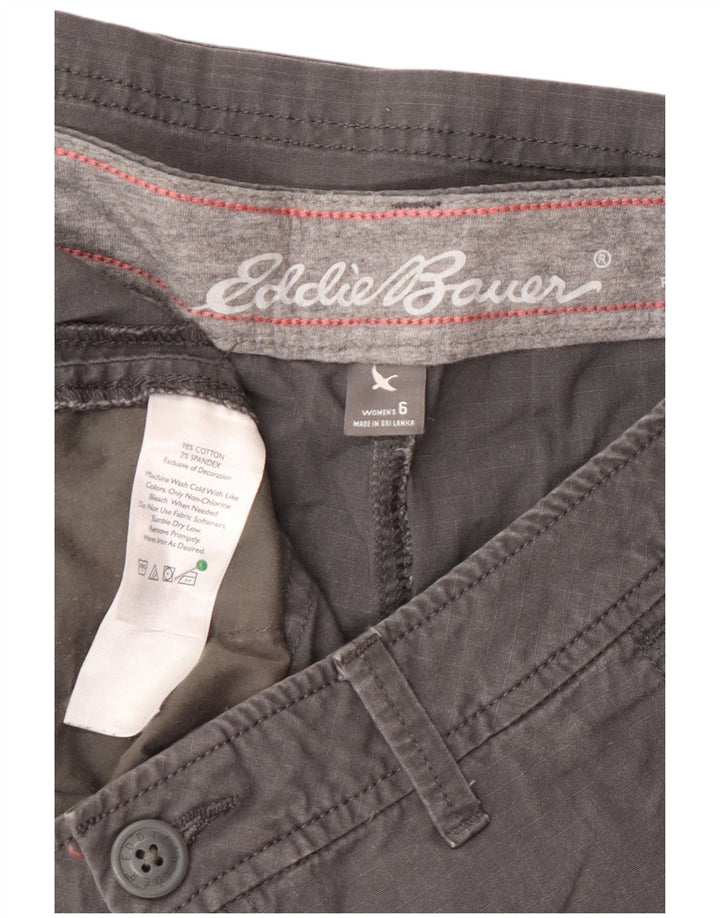Pantaloni scurti cargo pentru femei, Eddie Bauer, ușor curbate, US 6, mediu W30, bumbac gri