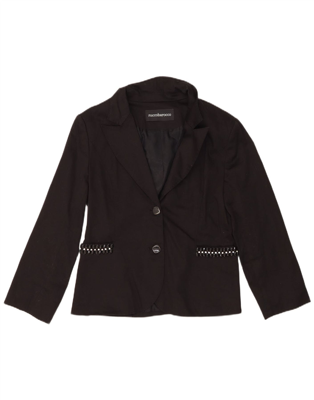 Roccobarocco Jachetă pentru femei cu 2 nasturi IT 50 XL bumbac negru