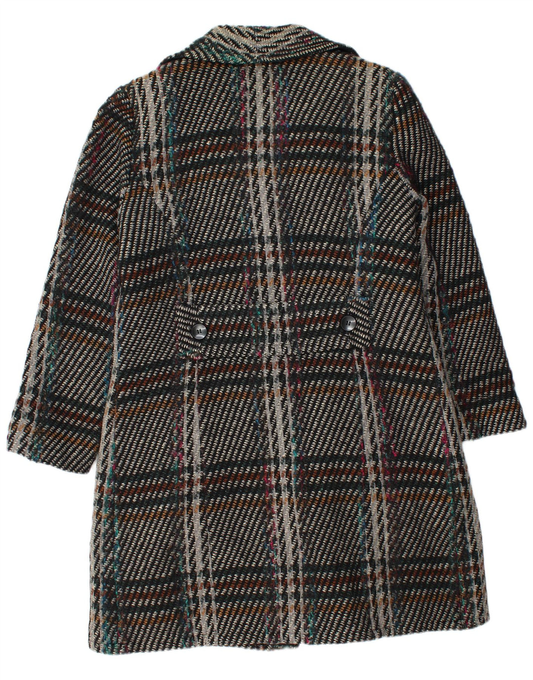 Pardesiu vintage pentru femei UK 38 Medium Multicolor Check