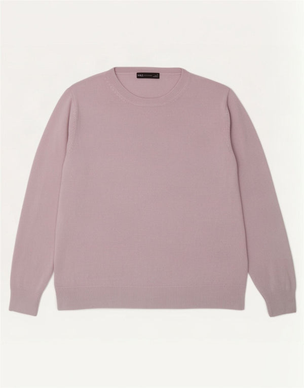Pulover pentru femei Marks & Spencer, cu gât de barcă, UK 18 XL, violet, acrilic
