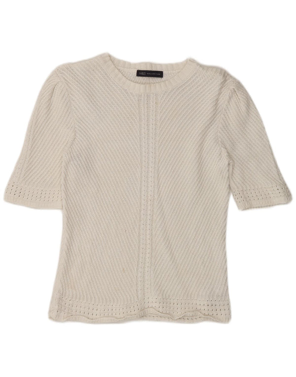 Pulover pentru femei Marks & Spencer cu gâtul cu barca UK 14 Medium Off White