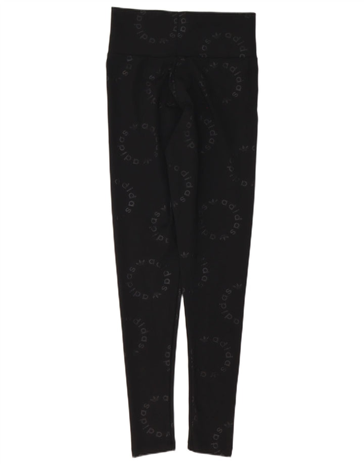 Leggings cu grafic pentru femei Adidas UK 10 Poliester negru mic