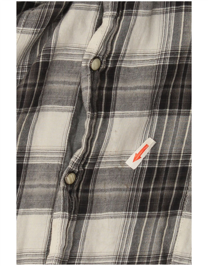 Cămașă Jack & Jones pentru bărbați cu mânecă scurtă din flanel, mare, gri din bumbac