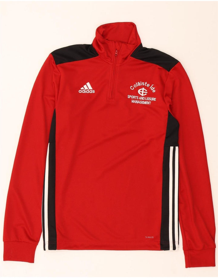 ADIDAS Mens Climalite Zip Neck Pullover Tracksuit Top XS Red Colourblock Vintage Adidas and Second-Hand Adidas from Messina Hembry 
