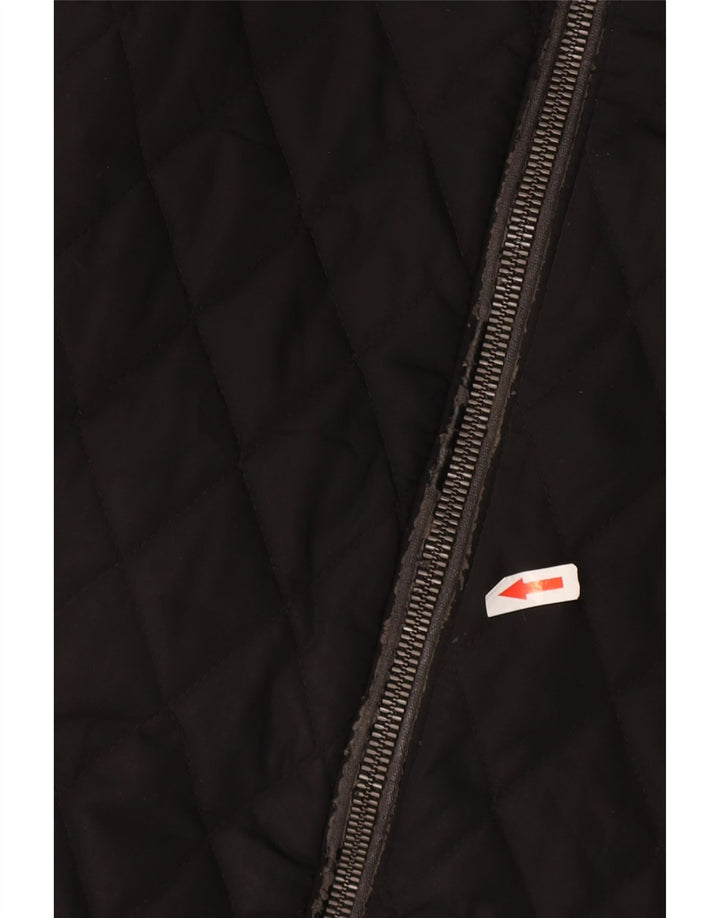 Jachetă matlasată cu glugă pentru bărbați Zara UK 36 Poliester negru mic