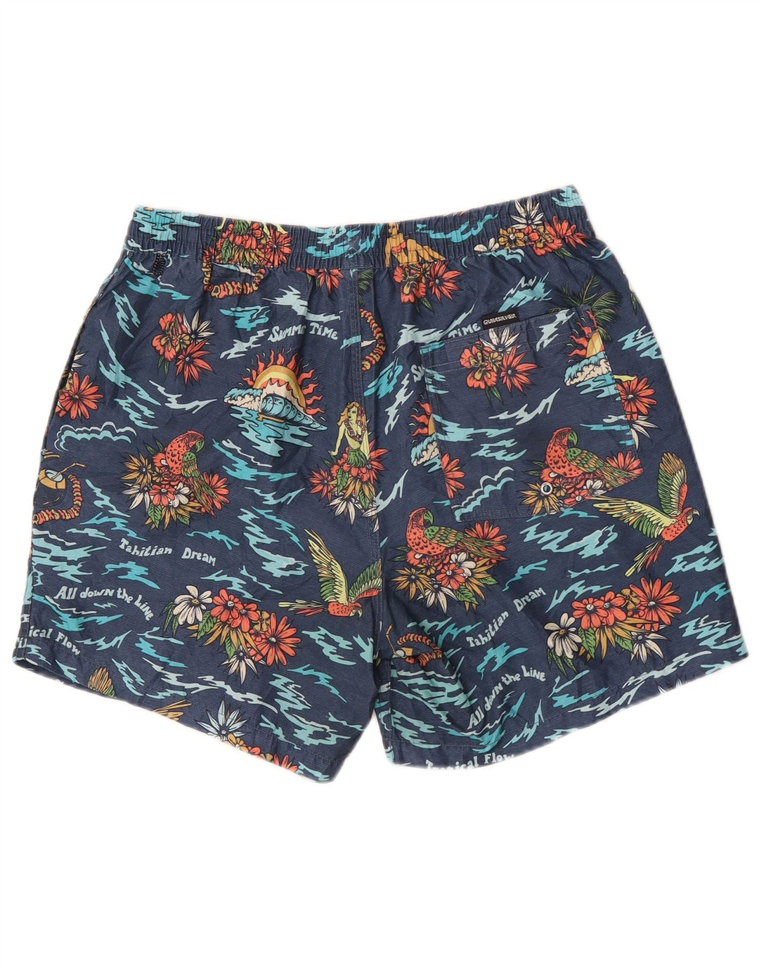 Pantaloni scurți de înot Quiksilver pentru bărbați, poliester floral, albastru marin mediu