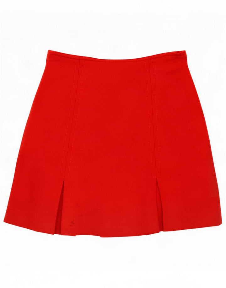 Fusta mini vintage pentru femei IT 44 Medium W26 Lână roșie