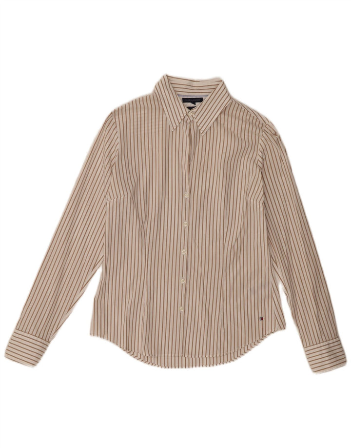 Cămașă stretch pentru femei Tommy Hilfiger US 8 Medium Beige, bumbac cu dungi
