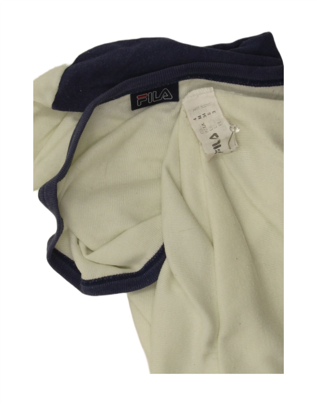 Tricou cu grafic Fila pentru bărbați Top mediu din bumbac color bloc alb