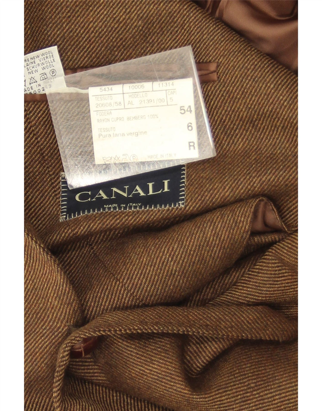 Jachetă pentru bărbați Canali cu 3 nasturi IT 54 2XL Lână virgină maro