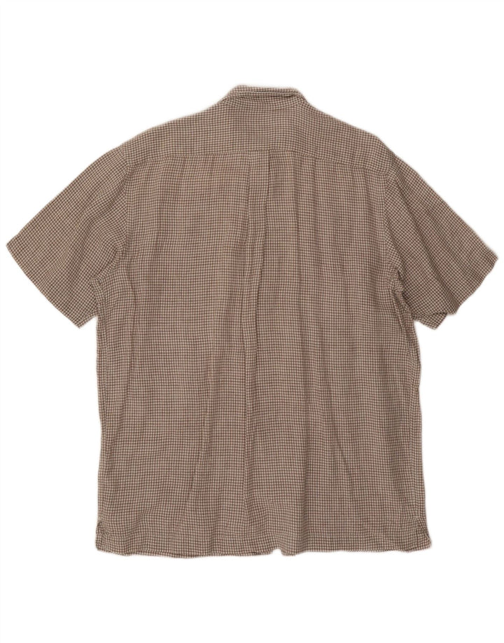 Cămașă cu mânecă scurtă pentru bărbați EDDIE BAUER, mare, maro, în carouri