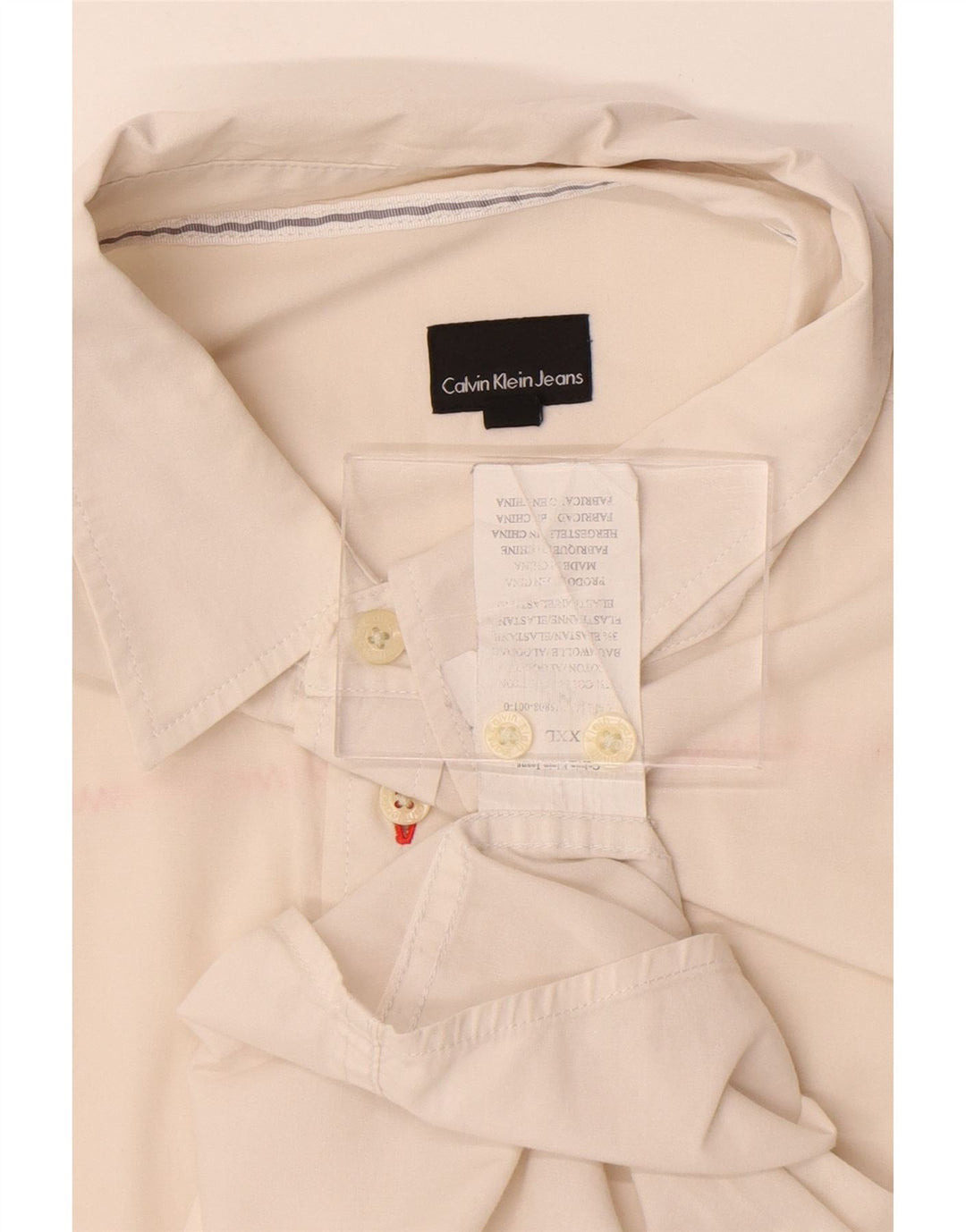 Cămașă pentru bărbați Calvin Klein Jeans 2XL din bumbac alb