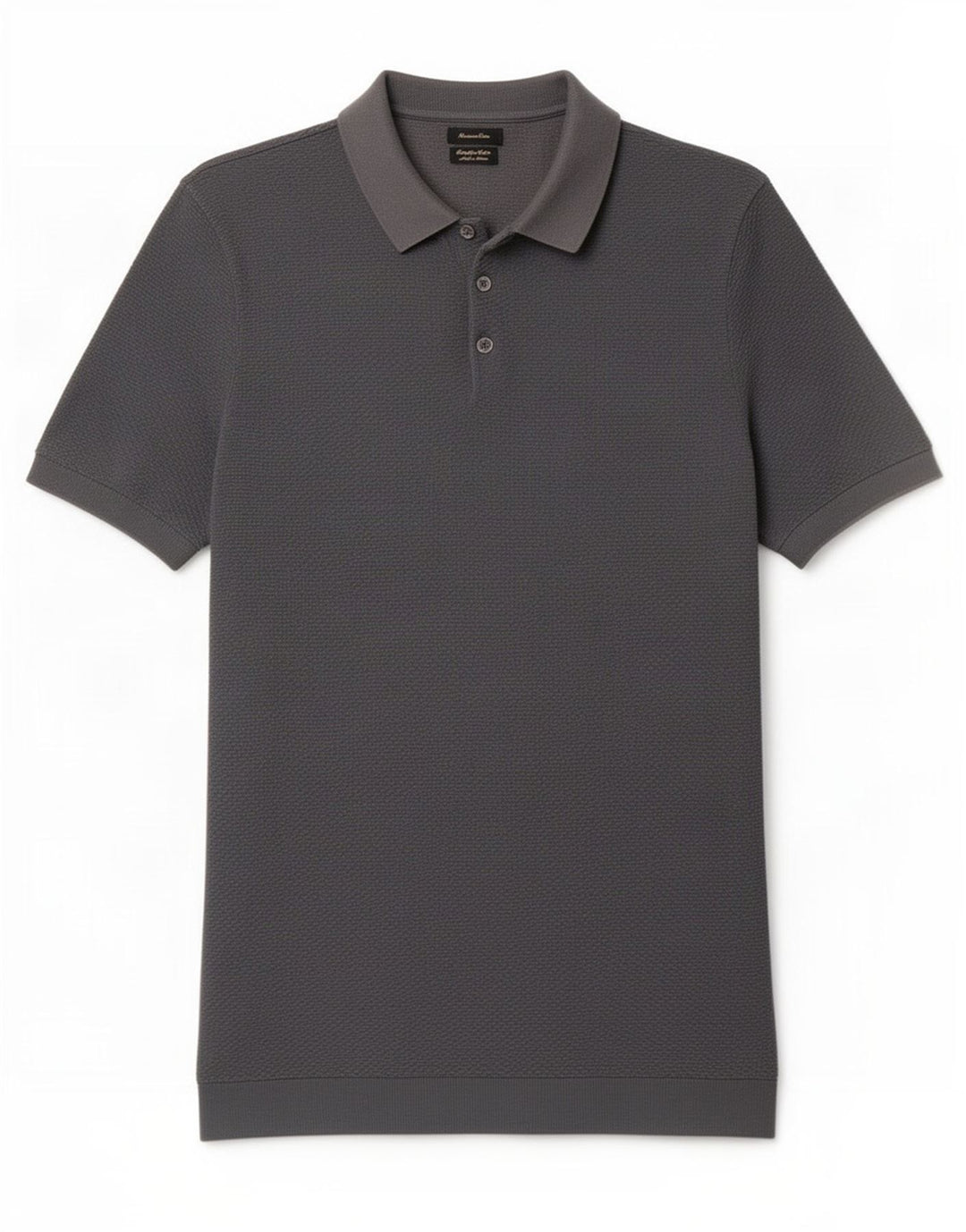 Tricou polo Massimo Dutti pentru bărbați, bumbac gri mediu