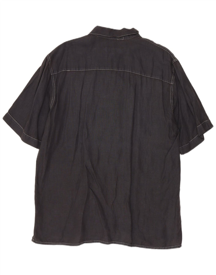 Cămașă Cerruti pentru bărbați cu mânecă scurtă, mare, bleumarin, in