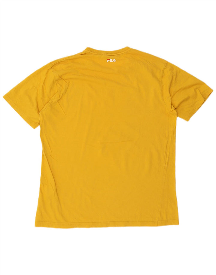 Tricou grafic Fila pentru bărbați Top mare din bumbac galben