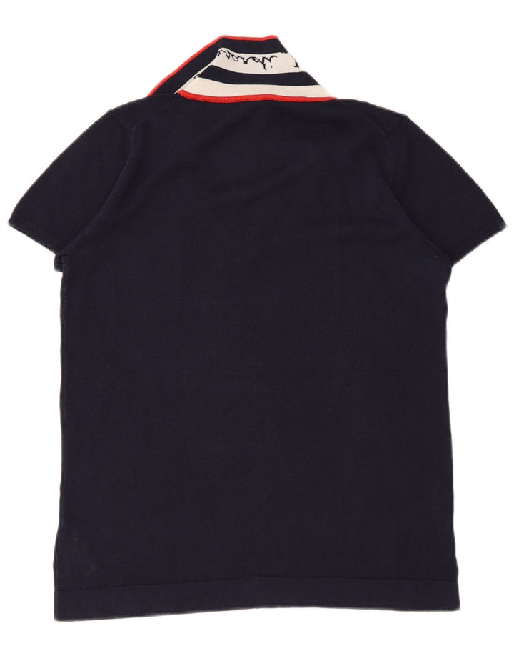 TRUSSARDI JEANS Pulover cu gât polo pentru femei UK 14 Mare Bleumarin