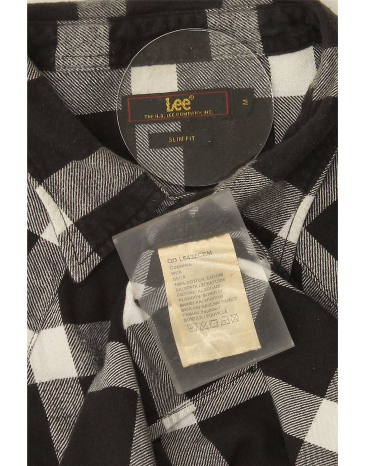 Cămașă Lee pentru bărbați, slim fit, din flanel, bumbac cu carouri negru mediu