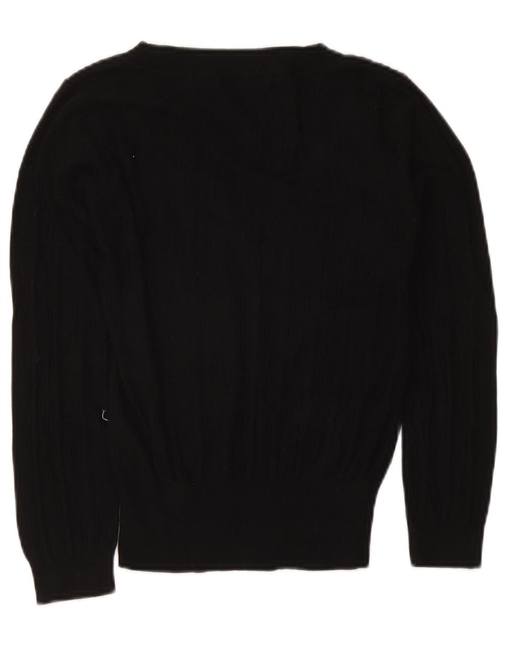 Pulover cu decolteu în V pentru femei Marks & Spencer, UK 12 Medium Negru