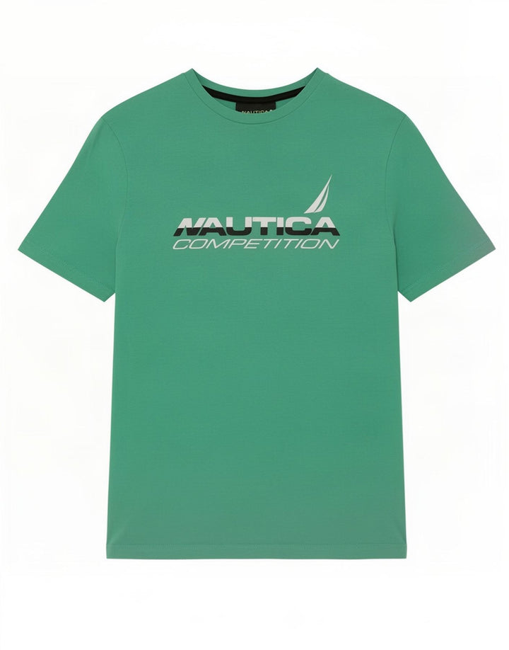 Tricou grafic pentru bărbați Nautica Top din bumbac verde mediu