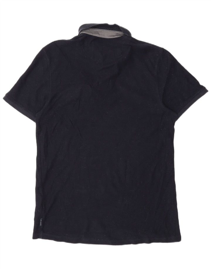 Tricou polo pentru bărbați Ted Baker Mărimea 4 mare din bumbac bleumarin