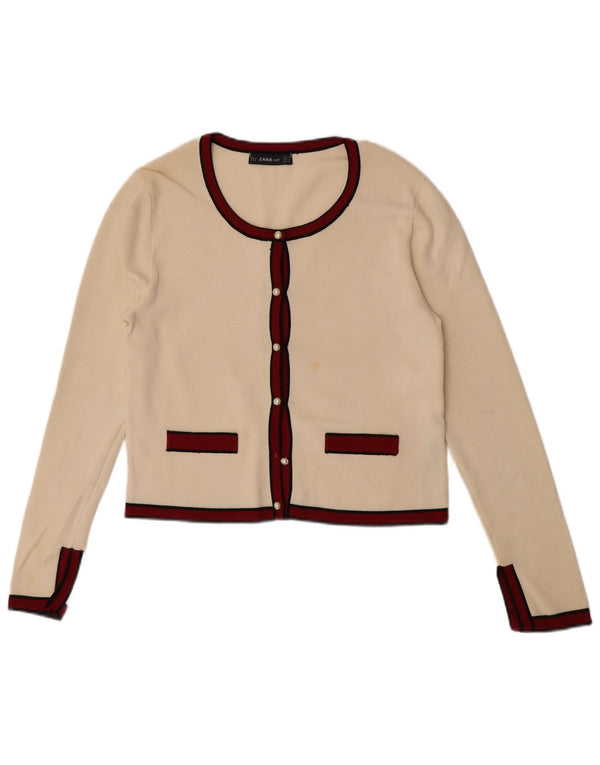 Pulover cardigan pentru femei Zara UK 12 Medium Off White