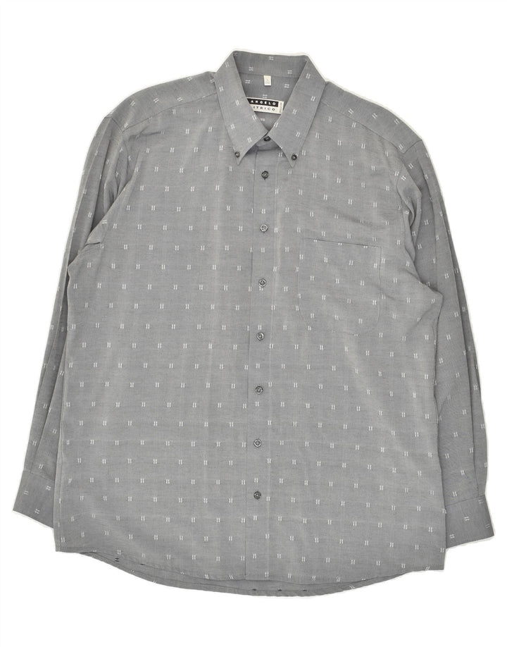 ANGELO LITRICO Mens Shirt Size 41/42 Large Grey Flecked Viscose | Vintage Angelo Litrico | Thrift | Second-Hand Angelo Litrico | Used Clothing | Messina Hembry 