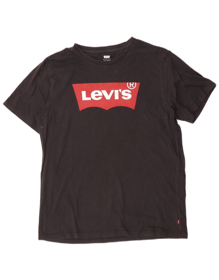 Tricou grafic pentru bărbați Levi's Top mediu negru bumbac