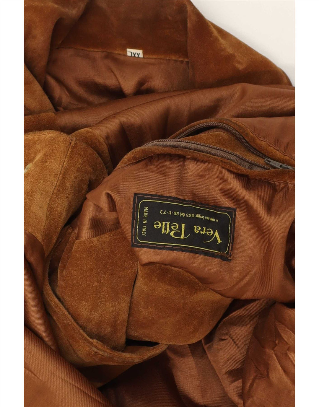 Jachetă vintage pentru bărbați din piele intoarsa UK 44 2XL din piele maro