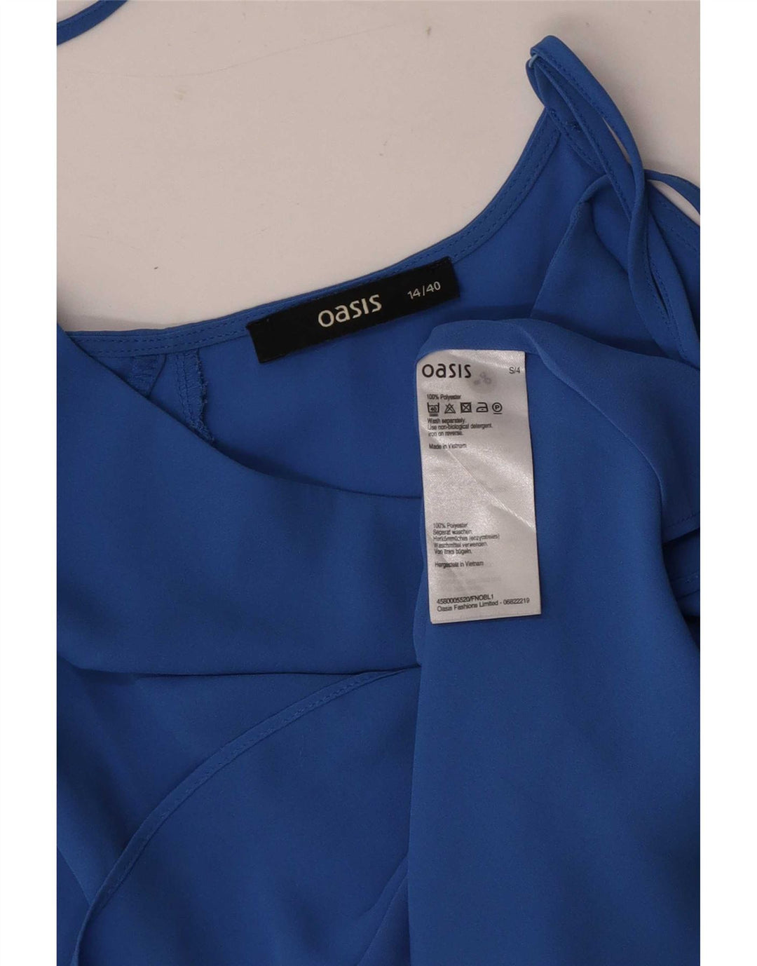 Oasis Crop Cami Top pentru femei UK 14 Medium Blue Poliester