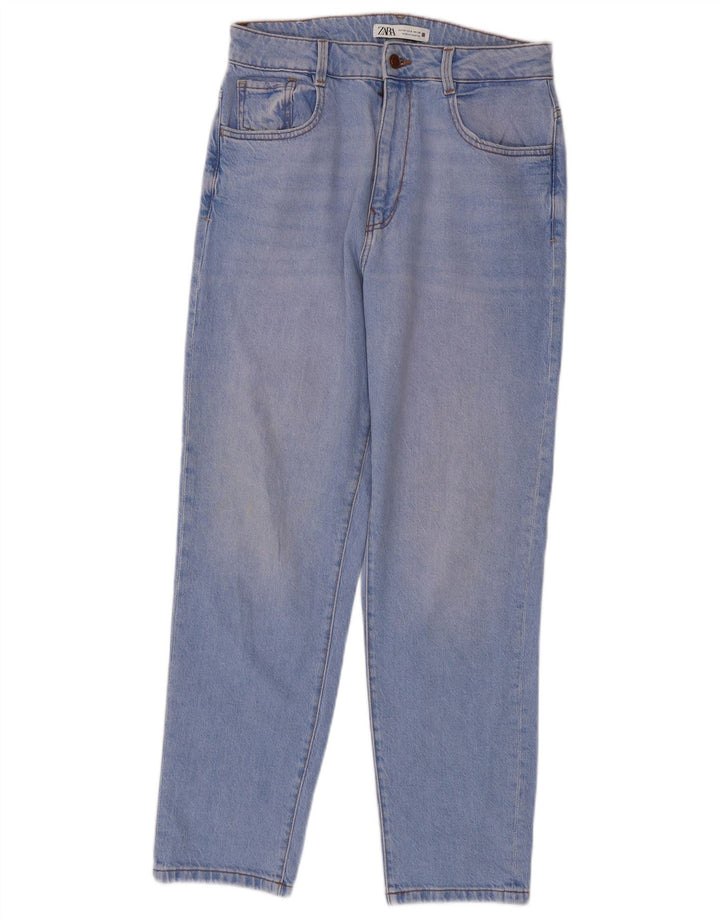 Blugi conici pentru femei Zara EU 40 Medium W30 L28 Albastru