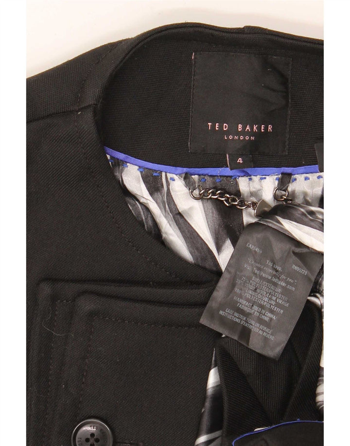 Palton deschis pentru femei Ted Baker Mărimea 4 Poliester negru mare