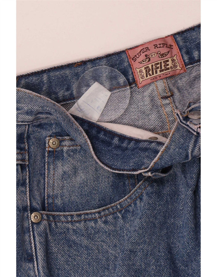 Rifle Blugi Distressed Straight pentru bărbați W33 L33 Bumbac albastru