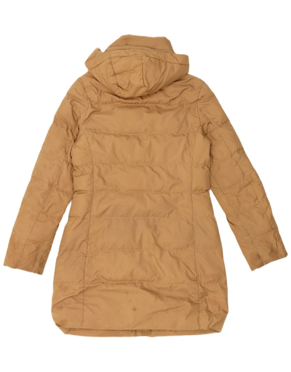 Tommy Hilfiger Womens Hooded Padded Coat UK 10 Small Brown Polyester