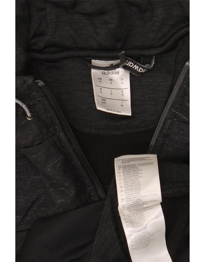 Pulover Adidas pentru bărbați, cu fermoar, poliester mic, negru