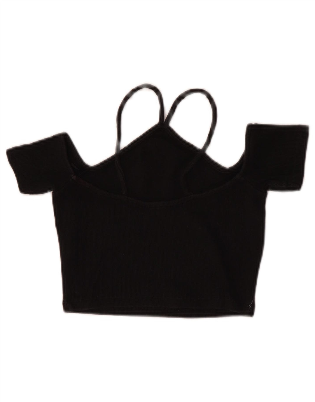 Top cu umeri decupat pentru femei Zara UK 8 mic bumbac negru