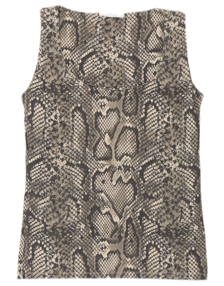 Vest Vest Top Femei Zara UK 12 Medium Gri Animal Print Poliamidă
