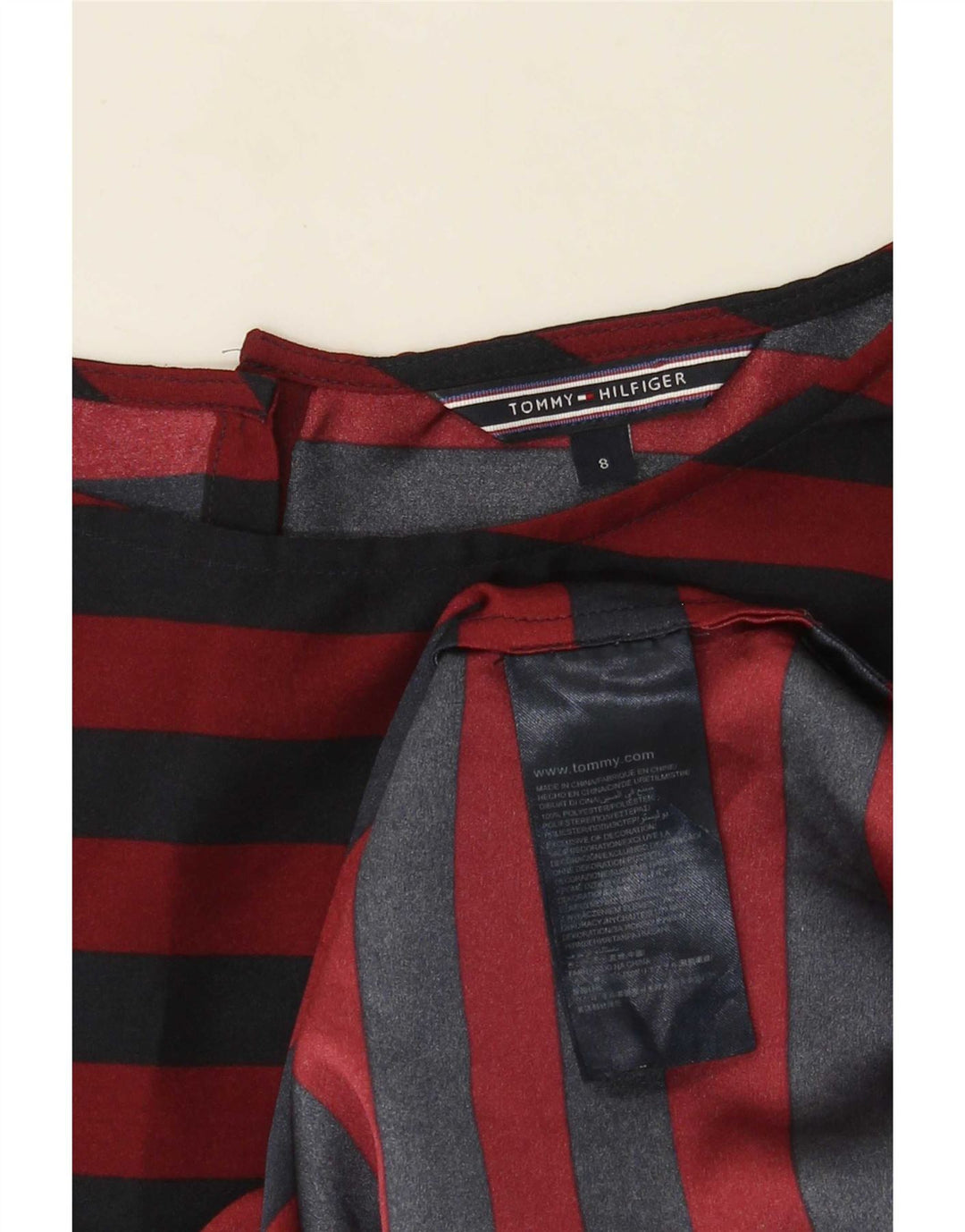Bluză pentru femei Tommy Hilfiger Top US 8 Medium Red Striped Poliester