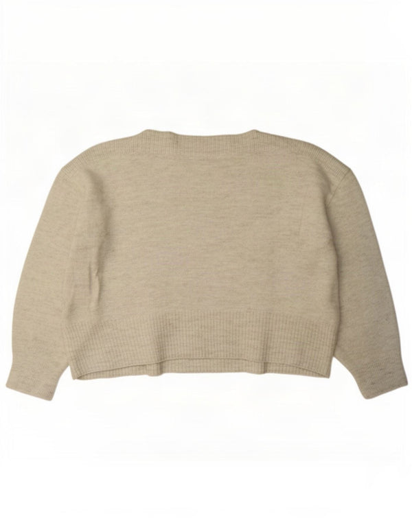 Pulover pentru femei Marks & Spencer, cu gât de barcă, UK 18 XL, bej cu pete