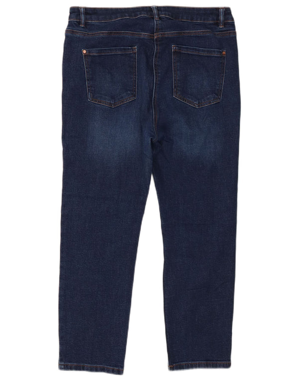 M&Co Womens Cropped Jeans UK 14 Large W34 L24 Blue Cotton