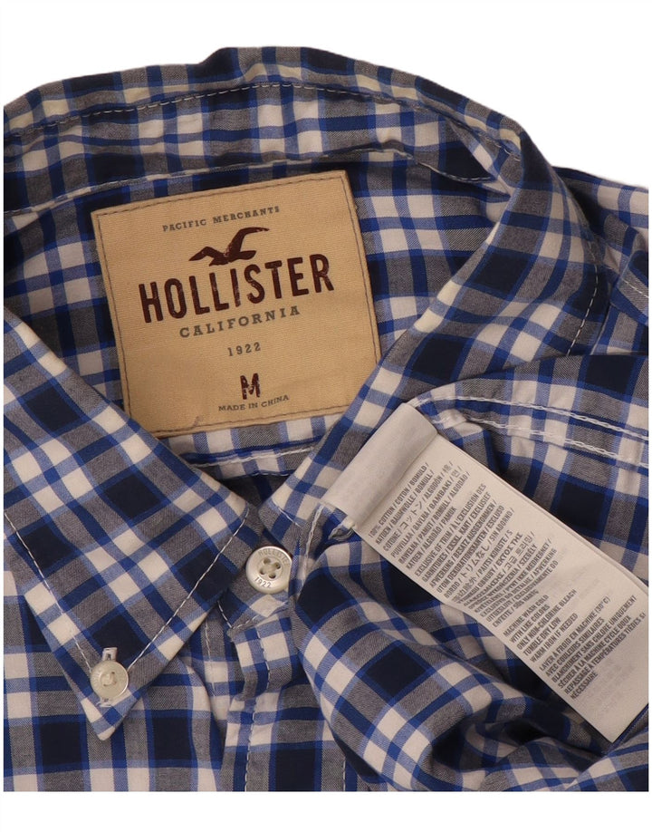 Cămașă Hollister pentru bărbați, bumbac cu carouri, albastru marin mediu