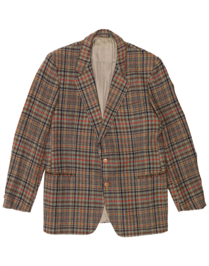 Blazer pentru bărbați Flying Cross cu 2 nasturi IT 52 XL Lână carouri multicoloră