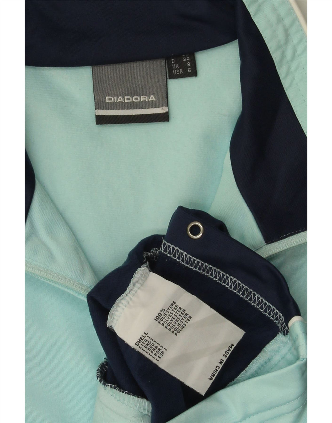 DIADORA Jachetă de trening supradimensionată pentru femei UK 8 Small Blue Colorblock