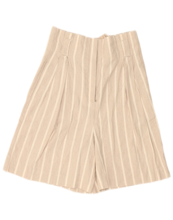 Bermuda Massimo Dutti pentru femei cu talie inalta EU 36 XS W26 bej cu dungi