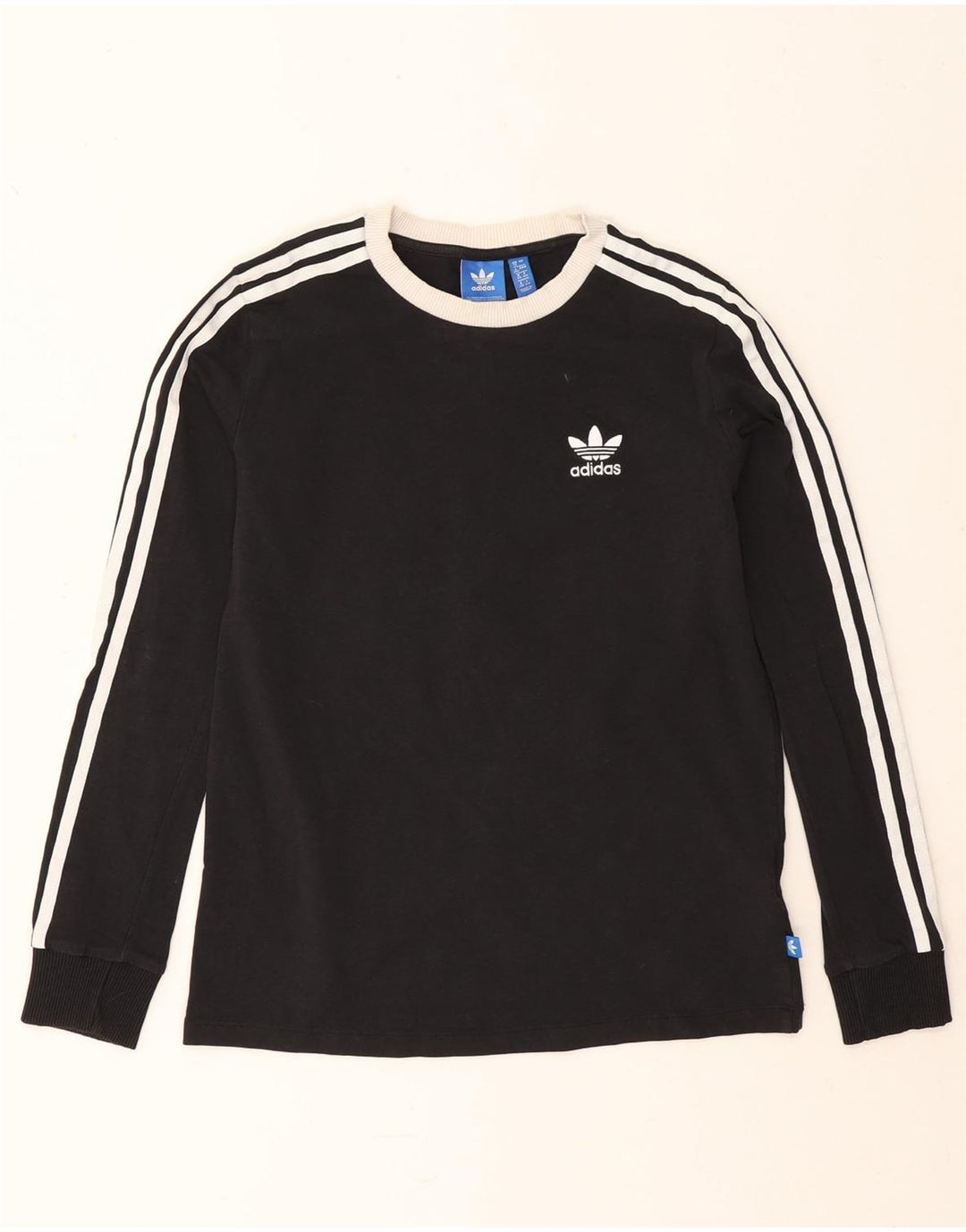Top femei Adidas cu mânecă lungă UK 12 mediu negru bumbac