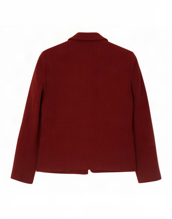 Jachetă pentru femei Marks & Spencer Petite cu 4 nasturi, UK 10, Burgundy mic
