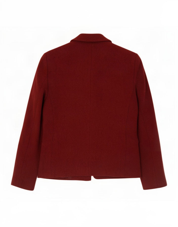 Jachetă pentru femei Marks & Spencer Petite cu 4 nasturi, UK 10, Burgundy mic