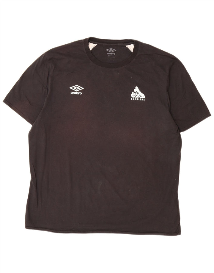 Tricou grafic pentru bărbați UMBRO Top 2XL, bumbac negru color bloc