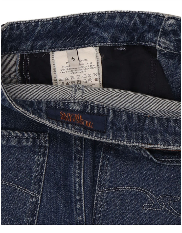 Fusta de blugi TRUSSARDI pentru femei IT 42 Medium W28 Bumbac albastru