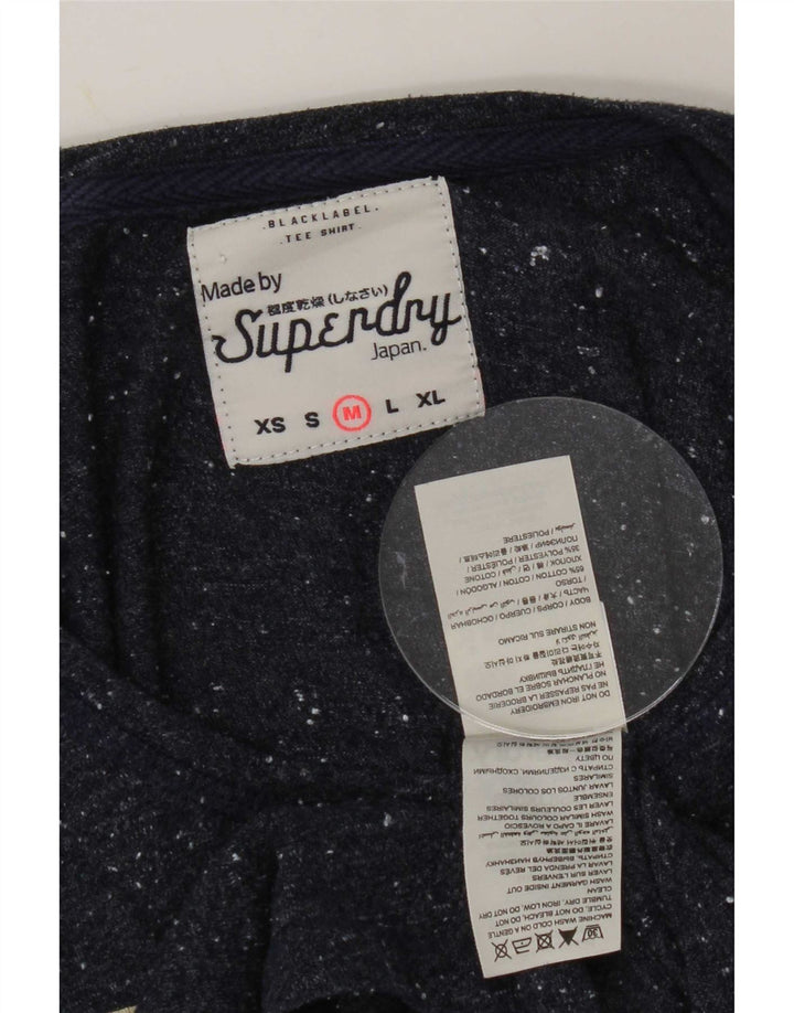 Top grafic pentru femei Superdry cu mânecă lungă UK 14 Medium bleumarin pete